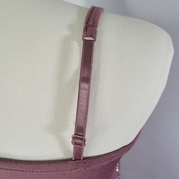 VTG Y2K Vanity Sparkly Sequin Cami Tank Top Womens M Clubwear Flashy Disco Layer - Picture 4 of 7